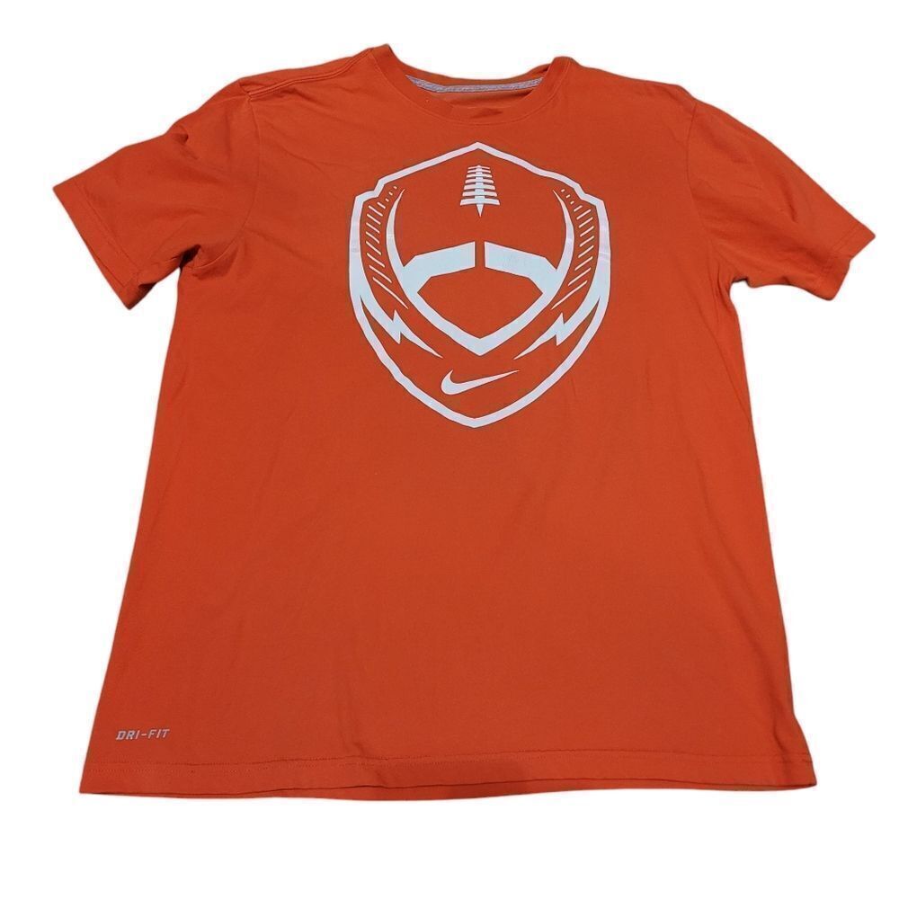 Nike orange football logo tee